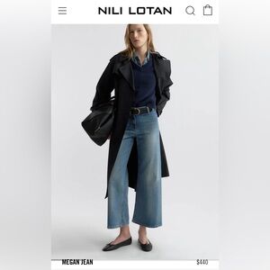 NILI LOTAN Megan Light Blue Wide Leg Cropped Jeans